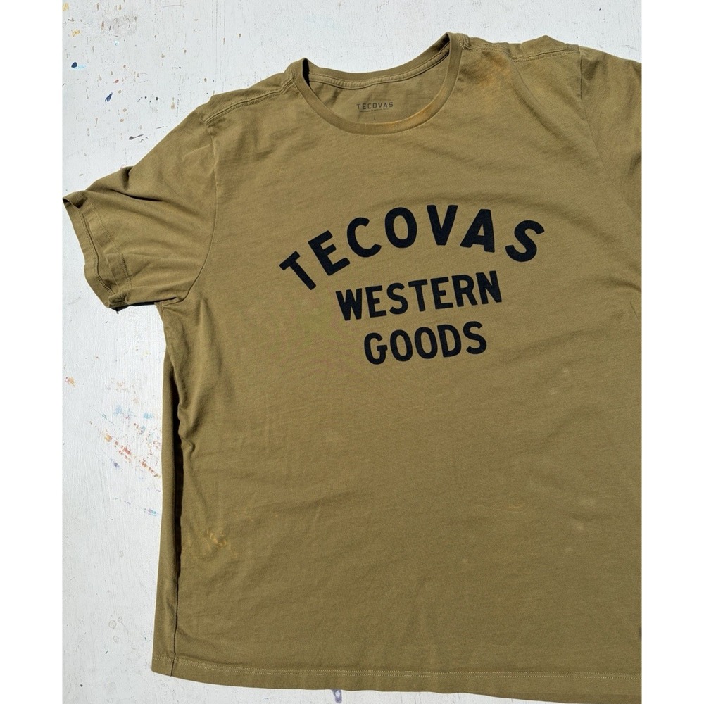 Men's Tecovas Boots T-Shirt Green Logo L Western Leather Modern Texas Logo USA - Picture 6 of 12